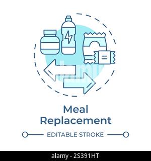Meal replacement soft blue concept icon Stock Vector