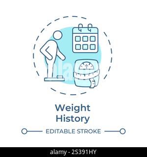 Weight history soft blue concept icon Stock Vector