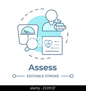 Assess soft blue concept icon Stock Vector