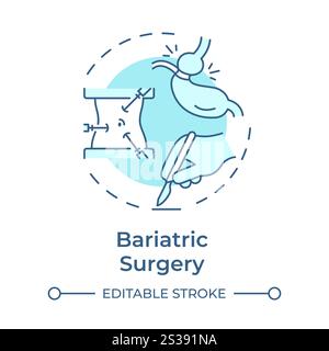 Bariatric surgery soft blue concept icon Stock Vector