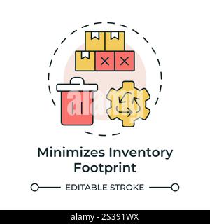 Minimizes inventory footprint multi color concept icon Stock Vector