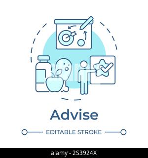 Advise soft blue concept icon Stock Vector