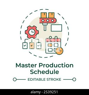 Master production schedule multi color concept icon Stock Vector