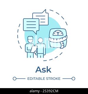 Ask soft blue concept icon Stock Vector