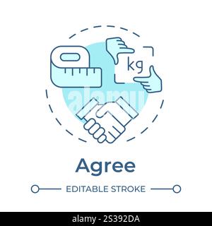 Agree soft blue concept icon Stock Vector