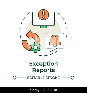 Exception reports multi color concept icon Stock Vector