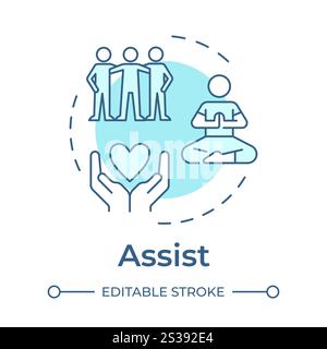 Assist soft blue concept icon Stock Vector