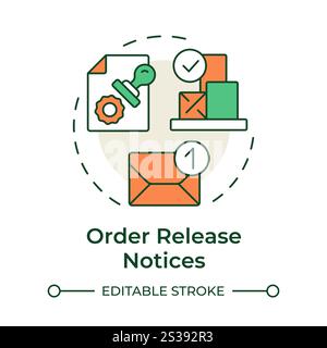 Order release notices multi color concept icon Stock Vector