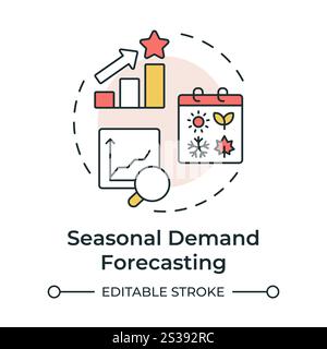 Seasonal demand forecasting multi color concept icon Stock Vector