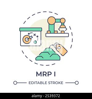 Material requirements planning multi color concept icon Stock Vector