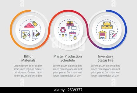 MRP input infographics circles sequence Stock Vector