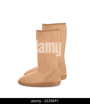 Womens Sheepskin boots isolated on white Stock Photo - Alamy