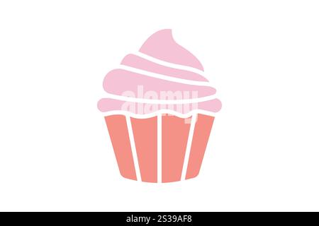 Cupcake icon. solid icon style. icon related to food, party. food elements vector illustration Stock Vector