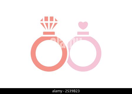 Ring icon. solid icon style. icon related to party, valentine. valentine day elements vector illustration Stock Vector