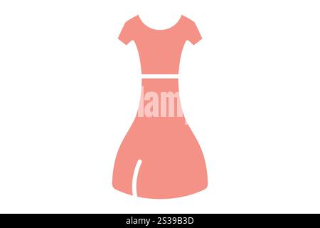 Dress icon. solid icon style. icon related to party, valentine. valentine day elements vector illustration Stock Vector
