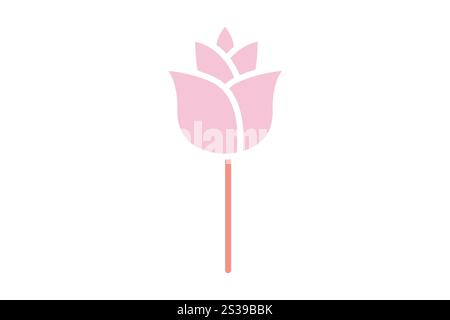 Rose icon. solid icon style. icon related to valentine. valentine day elements vector illustration Stock Vector