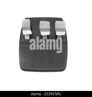 Computer steering pedals isolated on white background. Computer steering pedals isolated Stock Photo
