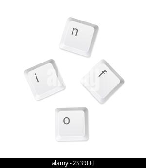 information buttons isolated on white background. information buttons Stock Photo