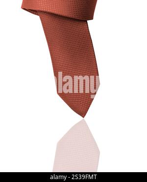 Red tie close up on white background Stock Photo