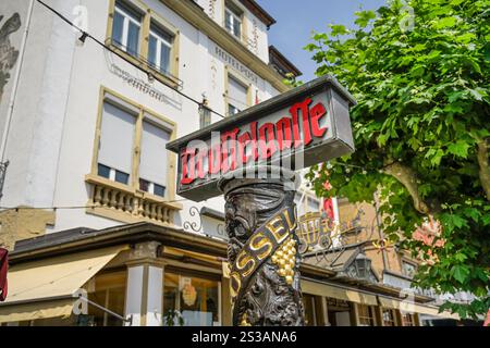 Straßenschild Drosselgasse, Rüdesheim, Hessen, Deutschland Stock Photo