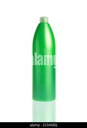 green plastic bottle isolated on a white background. green plastic ...