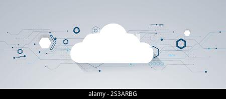 Modern cloud technology. Integrated digital web concept background Stock Vector