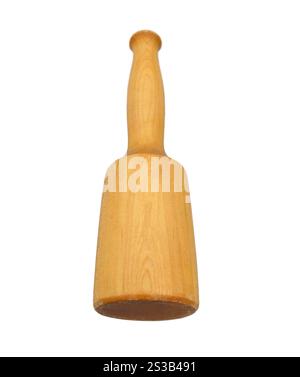 vintage wooden mallet isolated over white background. vintage wooden mallet isolated Stock Photo