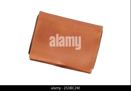 Brown leather wallet Stock Photo