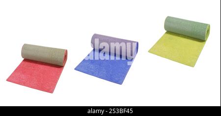 Artificial rolled grass isolated on white background. Artificial rolled grass, isolated on white Stock Photo