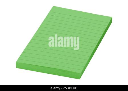 Green sticky notes isolated on white. Purple sticky notes isolated on white Stock Photo