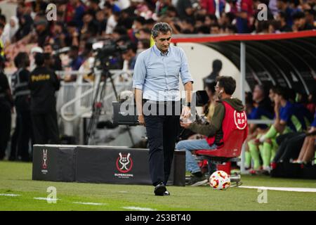 Jeddah, Saudi Arabia. 08th Jan, 2025. Athletic Bilbao Coach Ernesto Valverde reacts during the Spanish Super Cup semi-final match between FC Barcelona and Athletic Bilbao at King Abdullah Sports City. Credit: SOPA Images Limited/Alamy Live News Stock Photo