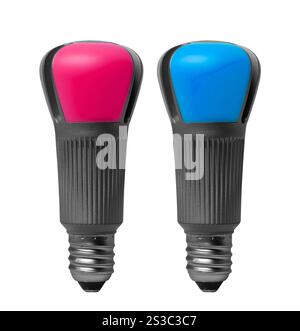 Two light bulbs isolated on white Stock Photo
