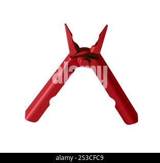 red multitool isolated on white background. blue multitool isolated on white background Stock Photo