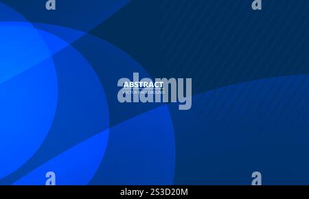 Dark blue abstract modern geometric background with circles. Minimalist composition with rounds. Circle effect vector illustration Stock Vector