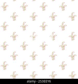 Seamless pattern of stylized palm leaves on white background. Stock Vector