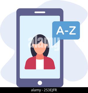 Online Language Teacher concept, learning and practicing the language vector icon design, International Day of Language symbol, Linguistic diversity Stock Vector