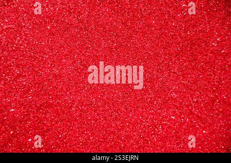 Red blurred background with sparkles for text. Festive bright background for congratulations. Stock Photo