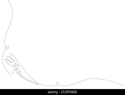 Carrot continuous line background. One single line organic healthy food concept. Minimalism modern style graphics design Stock Vector