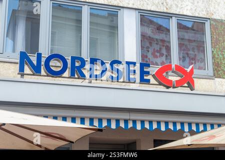 Moers, Germany - May 23, 2024: Logo and sing of Nordsee. Stock Photo