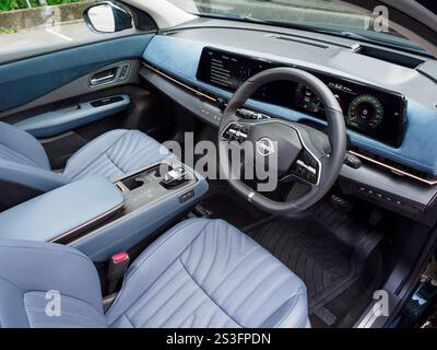 Hong Kong, China Oct 29 , 2024 : Nissan ARIYA EV Interior Oct 29, 2024 in Hong Kong. Stock Photo