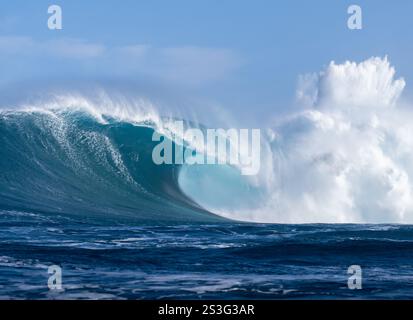 Jaws Breaking on Maui Stock Photo