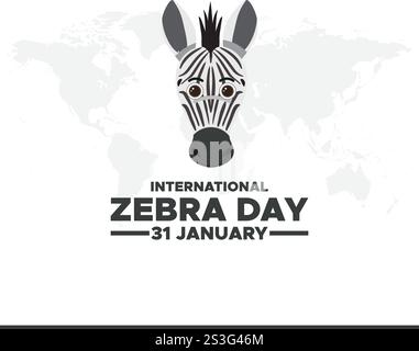 vector graphic of international zebra day good for international zebra day celebration. flat design. flyer design.flat illustration. Stock Vector