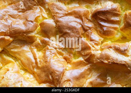 The top layer of Polish Carpathian cream cake which resembles the mountains Stock Photo