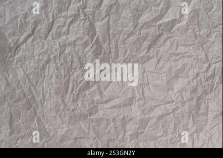 White crumpled craft paper. Copy space background, cover, backdrop, texture. Place for adding text or design Stock Photo
