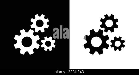 System icon solid and outline, settings icon Stock Vector