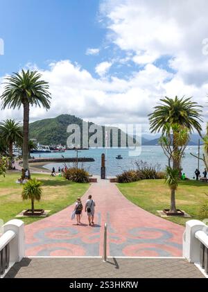 Marlborough Sounds from Picton Memorial Park, Picton (Waitohi), Marlborough Region, South Island, New Zealand Stock Photo