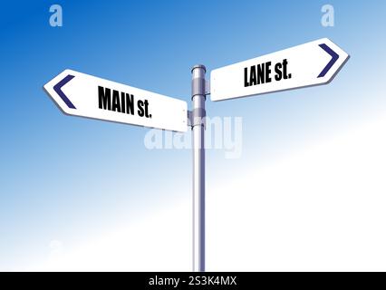 Pointer in different directions. Vector 3d hand drawn illustration. Stock Vector