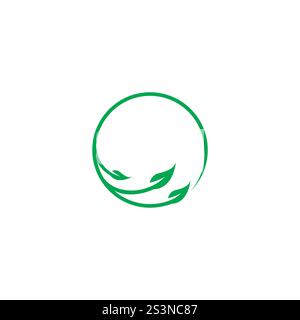 Circle leaf Logo Vector. Leaves Icon Stock Vector