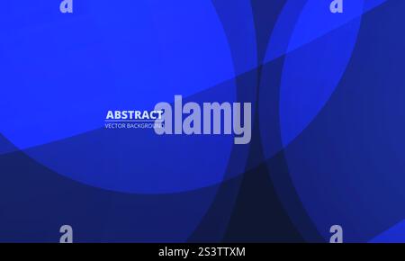 Dark blue abstract modern geometric background with rounds and circles. Vector illustration Stock Vector