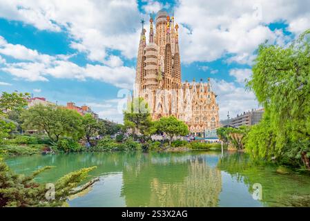 Barcelona. Sagrada Familia,beautiful and majestic  outdoor view. Spain. Stock Photo